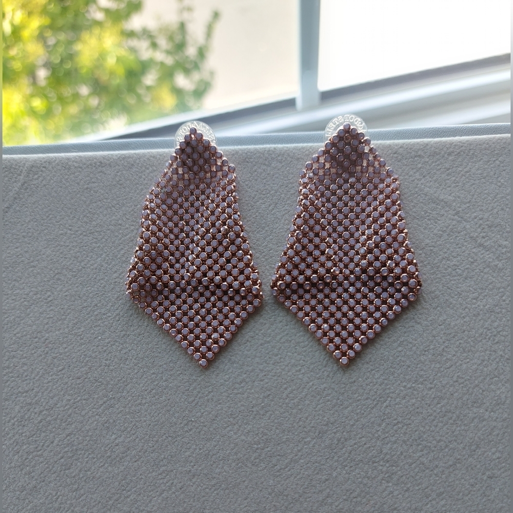 Elegant Rose Gold Mesh Earrings
